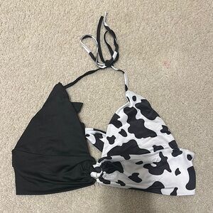Black and White Cow Print Crop Top
